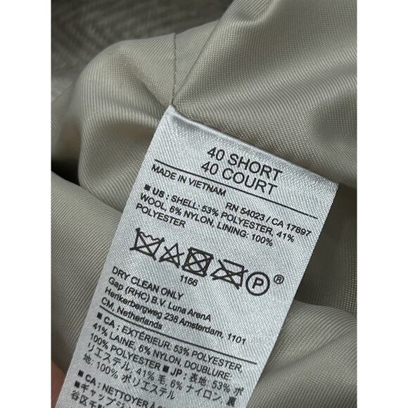 Banana Republic Mens Tailored Fit Herringbone Blazer Single Breasted Khaki 40S - Picture 6 of 10